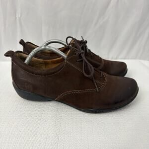 Taos Shoes Womens Size 8 W Wide Getaway Lace Up Oxford Brown Leather